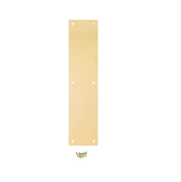 National Hardware N270-500 Push Plate, Brass, 3-1/2" x 15"