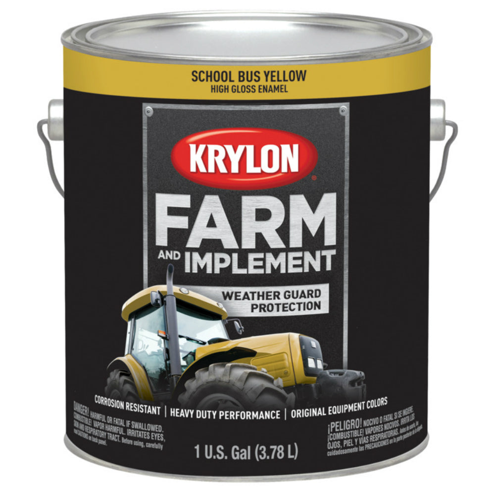 Krylon K01976000 Farm & Implement Paint, School Bus Yellow, 1 Gallon
