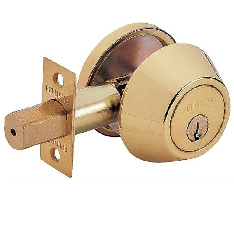 Prosource D271-RU5V Single cylinder Deadbolt, Polished Brass