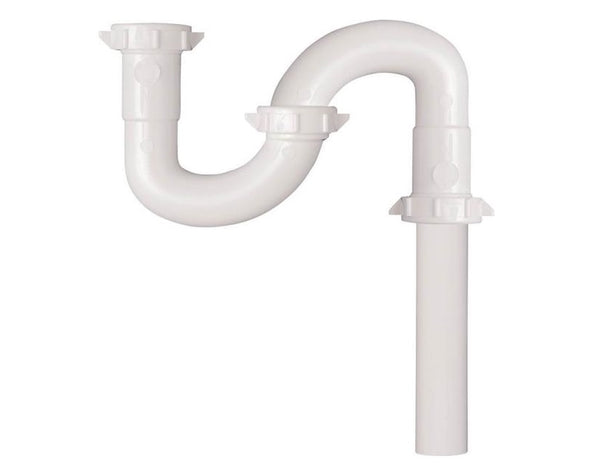 Plumb Pak PP943W Plastic S-Trap, 1-1/4 Od, White