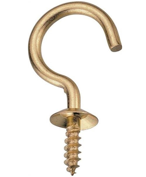 Prosource LR-385-PS Cup Hooks, Solid Brass, 4/Pack