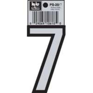 Hy-Ko PS-20/7 Reflective Vinyl House Number #7, 3-1/4"