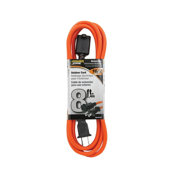 Power Zone OR481608 Prime Wire & Cable SJTW Extension Cord, 8' L