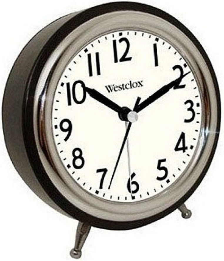 Westclox  75032A Round Analog Alarm Clock, 5", Metallic