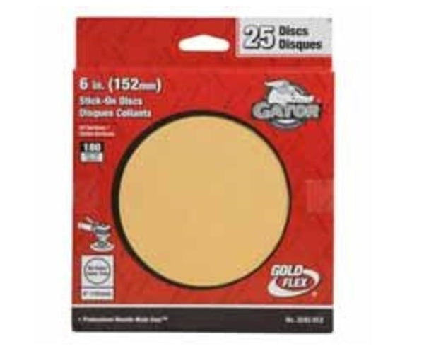 Gator 3242-012 Stick-On Sanding Disc, 6", 180 Grit