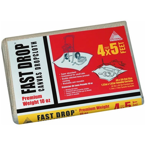 Trimaco 51125 Canvas Drop Cloth, 4&#039; x 5&#039;