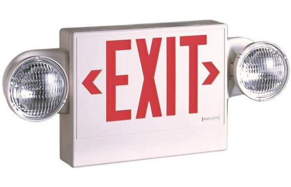 Sure-Lites LPXC25 Universal Emergency Exit Light, White/Red, 60 Hz
