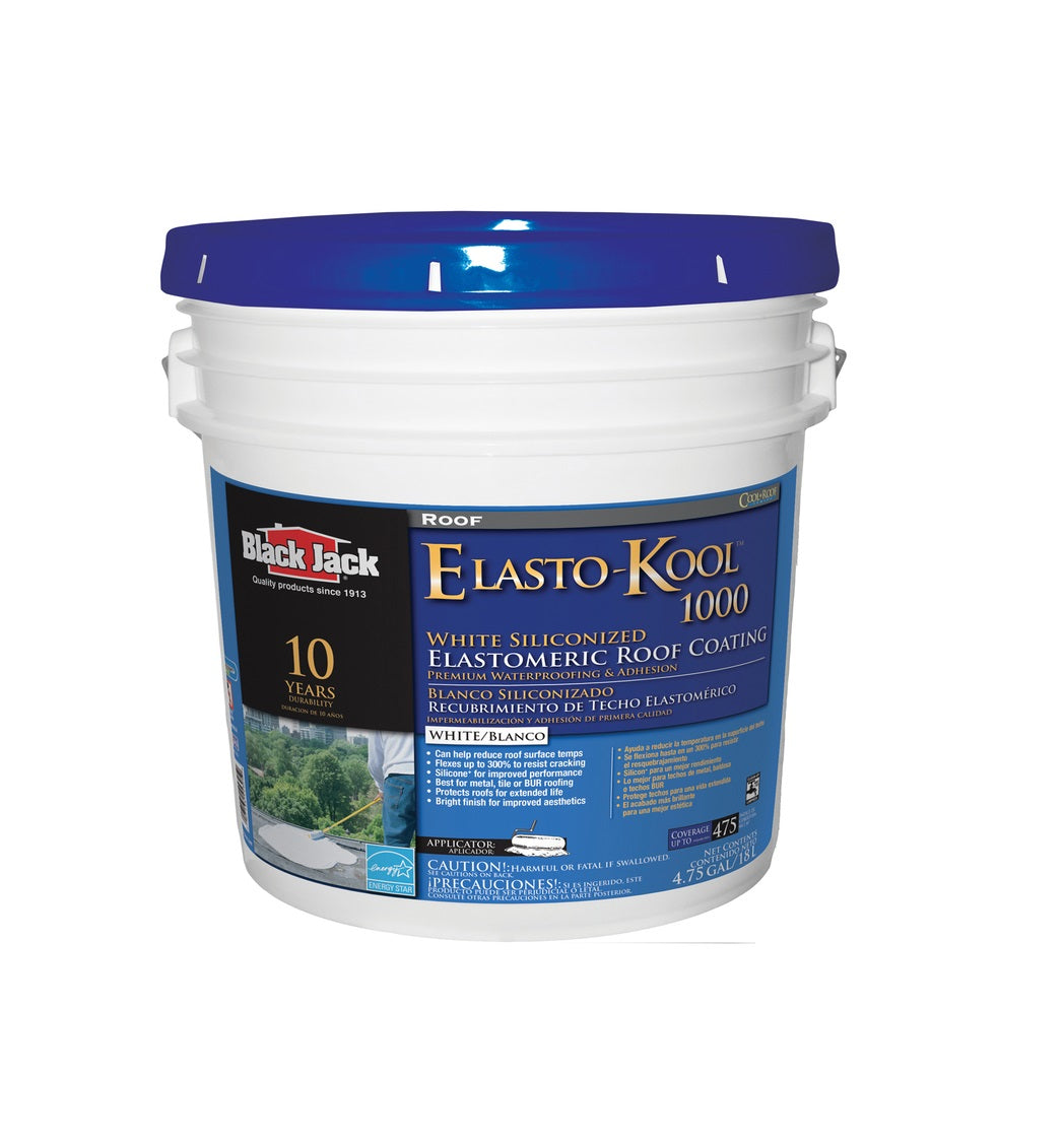 Black Jack 5530-1-30 Elasto-Kool 1000 Roof Coating, White, 4.75 Gallon