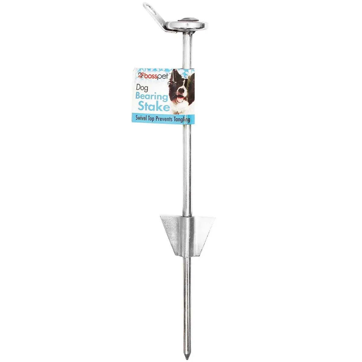 Boss Pet Q250700099 Bearing Tie-Out Stake, Silver, Metal