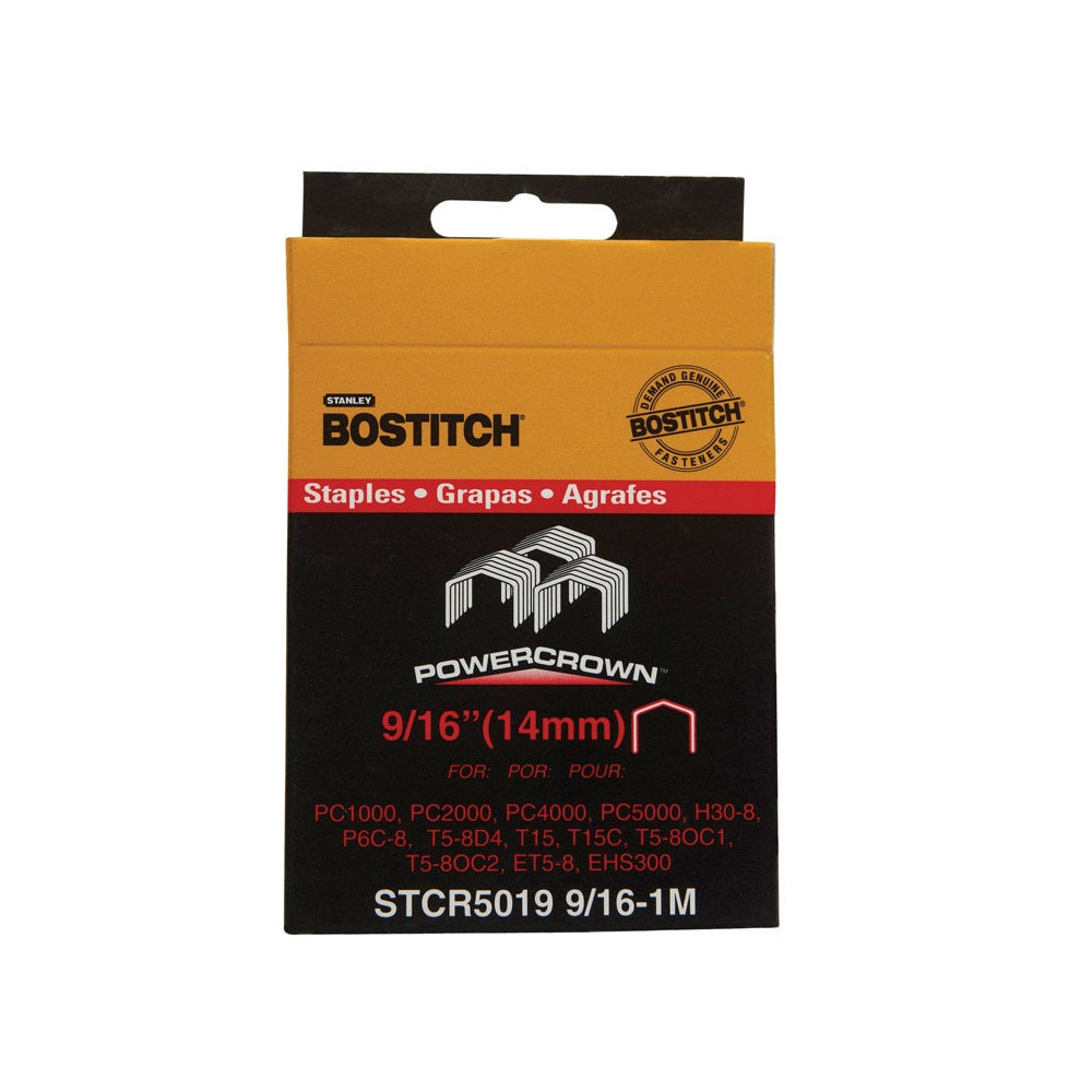 Bostitch STCR50199/16-1 PowerCrown Staples, Steel