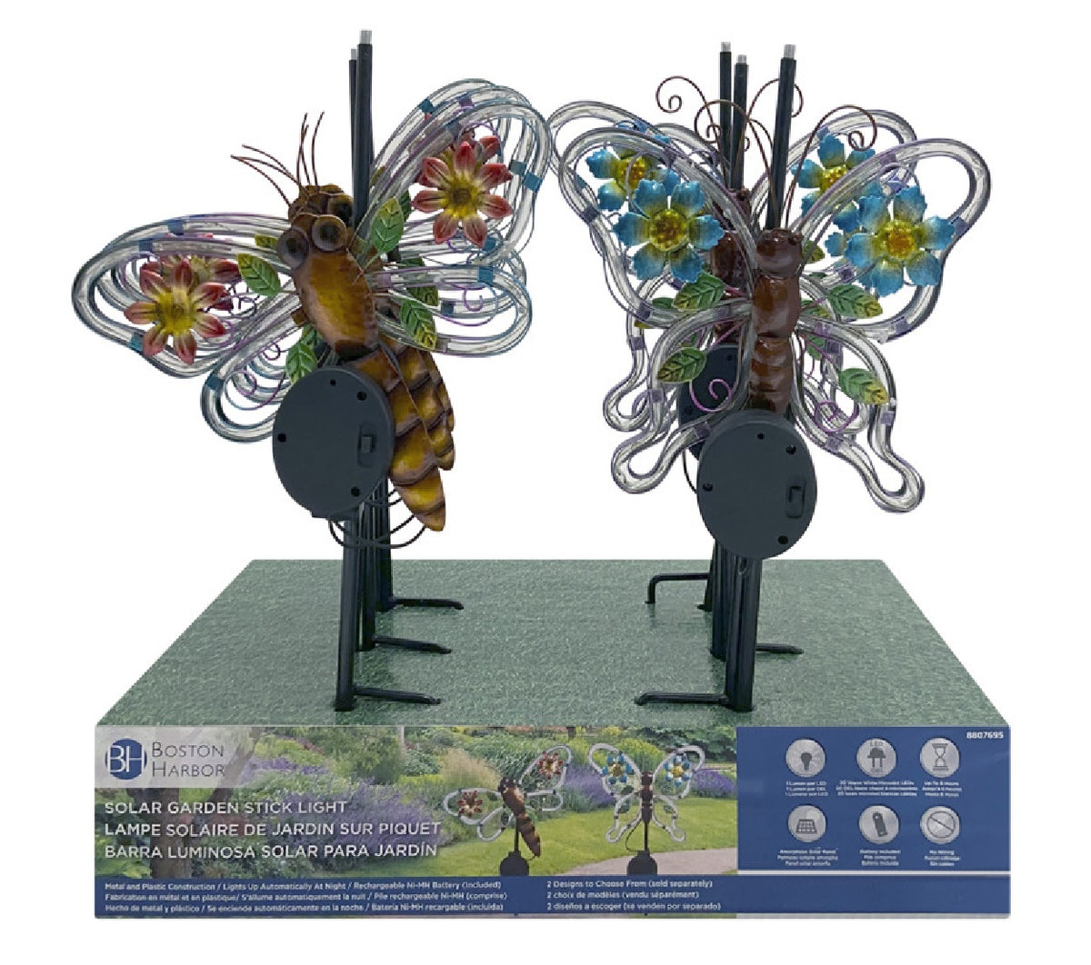 Boston Harbor 26144 Solar Garden Stick Light, 1.2 Lumens