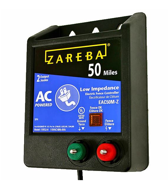 Zareba EAC50M-Z AC Low Impedance Fence Charger, 50 Mile