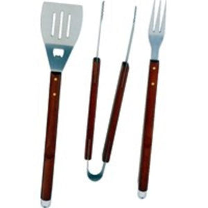 Omaha SBQ318-3-B Barbecue Tool Set With Handle & Hanger, Stainless Steel