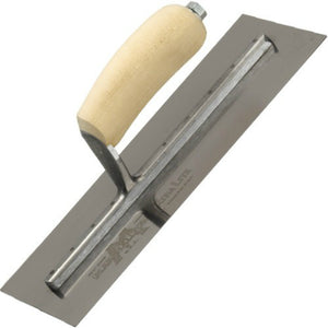 Marshalltown MXS4 Finishing Trowel, 11-1/2" x 4-3/4", Curved Wood Handle