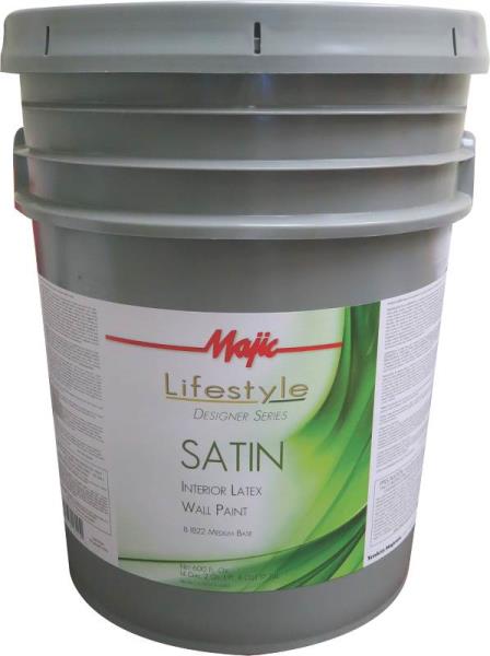 Majic Lifestyle 8-1822 Satin Interior Latex Wall Paint, Medium Base