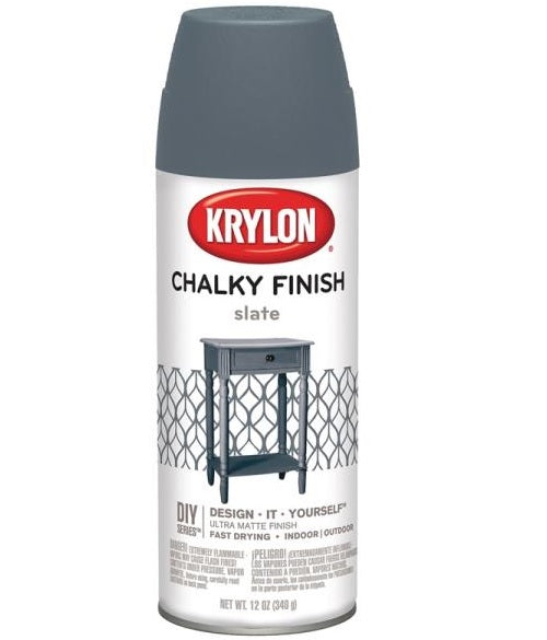 Krylon K04103000 Chalky Finish Spray Paint, 12 Oz, Slate