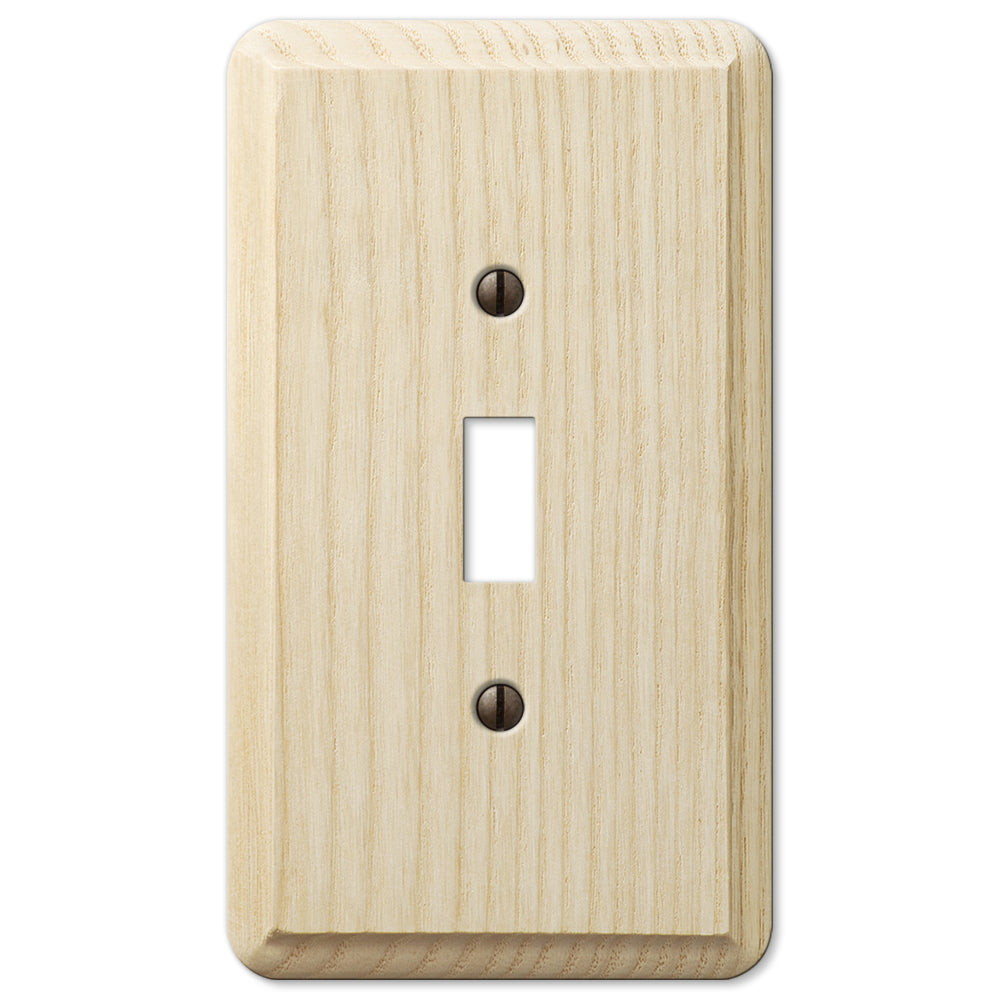 Amerelle 401T Contemporary Unfinished Ash Wood Wall Plate, 1 Toggle