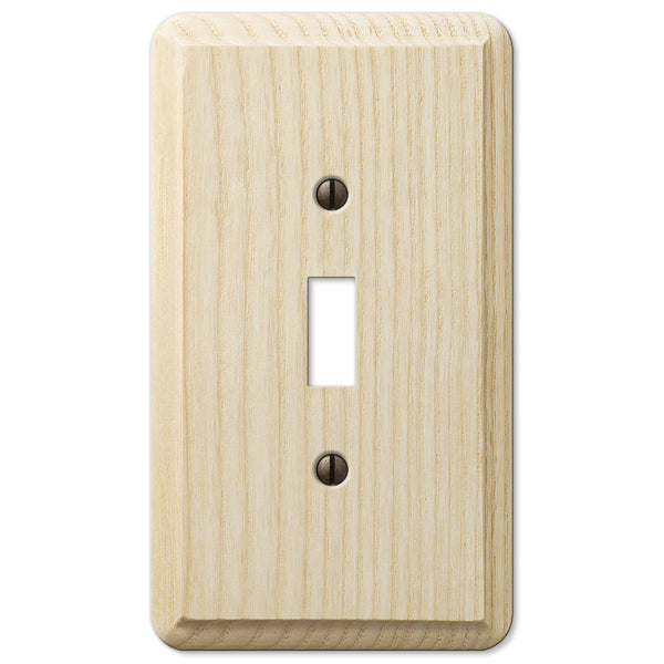 Amerelle 401T Contemporary Unfinished Ash Wood Wall Plate, 1 Toggle