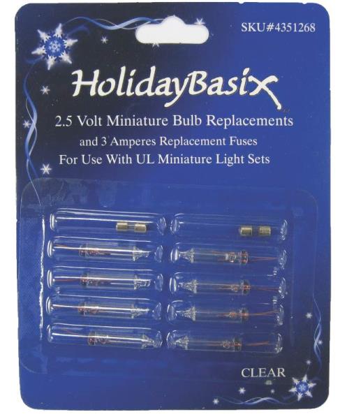 HolidayBasix U14Z102A Miniature Replacement Bulbs, 2.5 Volt