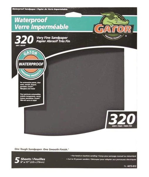 Gator 4473-012 Waterproof Sanding Sheet, 11" x 9", 320 Grit