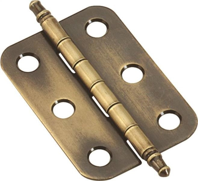 Amerock BPR2355AE Butt Non Self-Closing Cabinet Hinge, Antique Brass