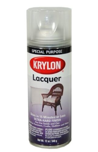 Krylon 7032 Lacquer Spray Paint, 12 Oz, Clear Gloss