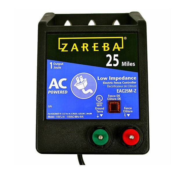 Zareba EAC25M-Z AC Low Impedance Fence Charger, 25 Mile
