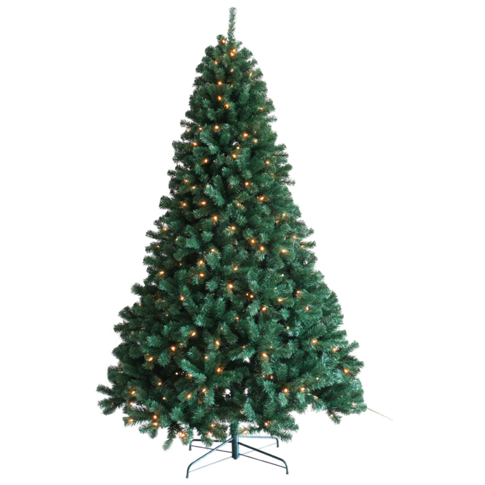 Santas Forest 61990 Prelit Christmas Tree, Clear Light, 9 Ft