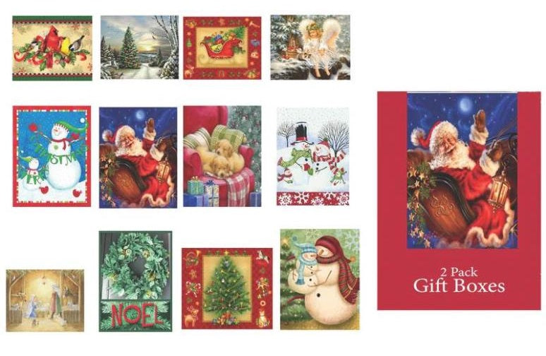 Santas Forest 69623 Gift Boxes, 17", Pack of 2
