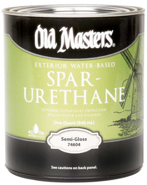 Old Master 74604 Semi Gloss Water-Based Spar Urethane, 1 Quart