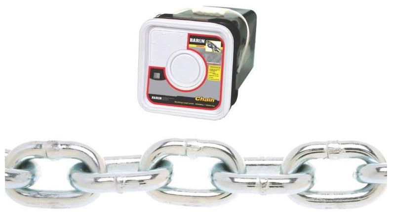 Baron PC30516SP Proof Coil Chain, 5/16" x 75&#039;, Grade 30, Zinc Plated