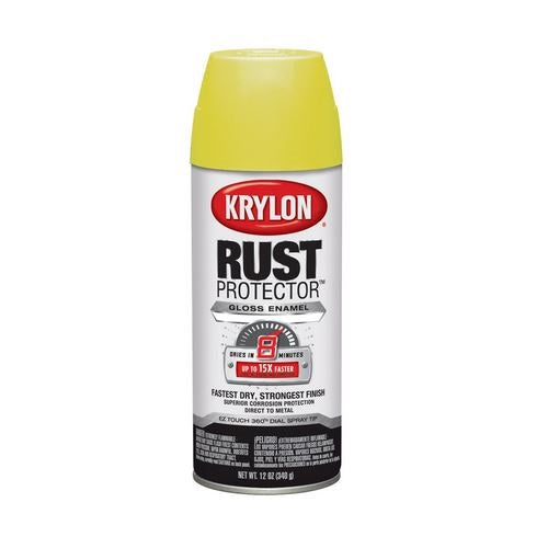 Krylon 69010 Rust Protector Spray Paint, 12 Oz, Yellow