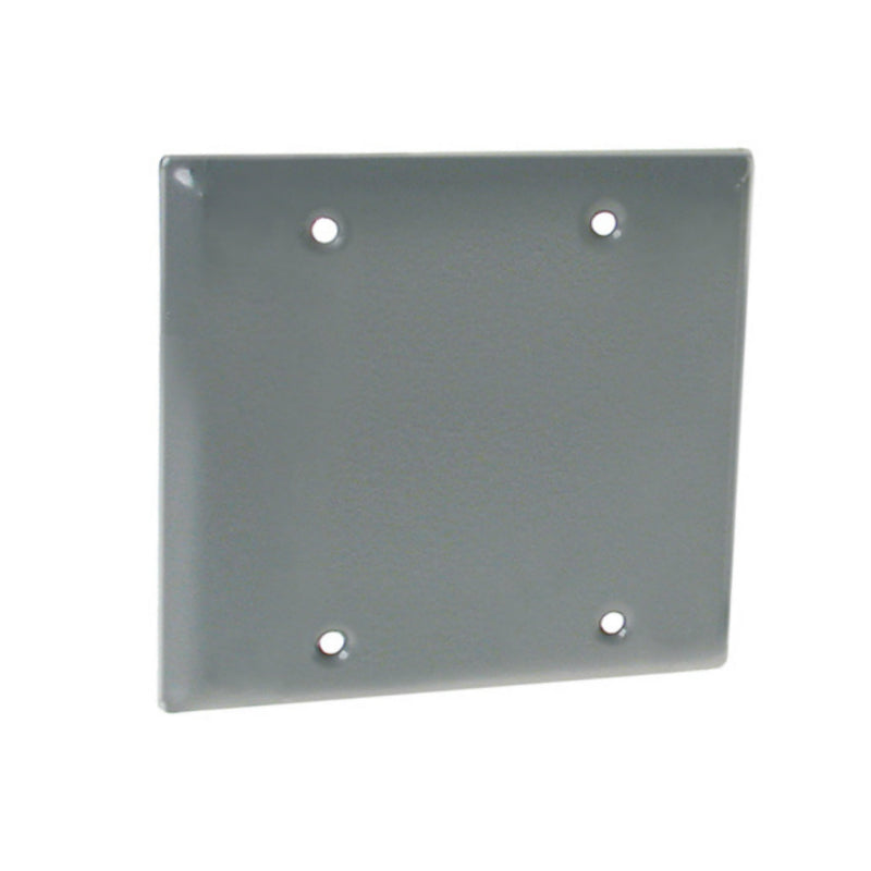 Bell 5175-5 Blank Weatherproof Box Cover, 2 Gang, Aluminum, Gray