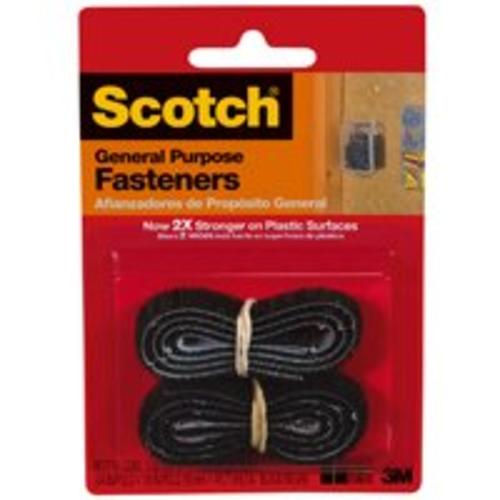 Scotch RF4711 General Purpose Self-Stick Reclosable Fastener, 3/4 Inch x 18 Inch, Black