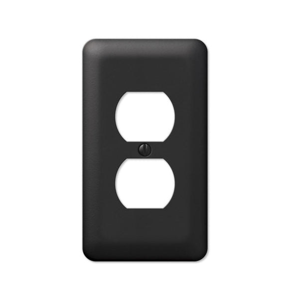 AmerTac 935DBK Devon 1-Duplex Outlet Wallplate, Black