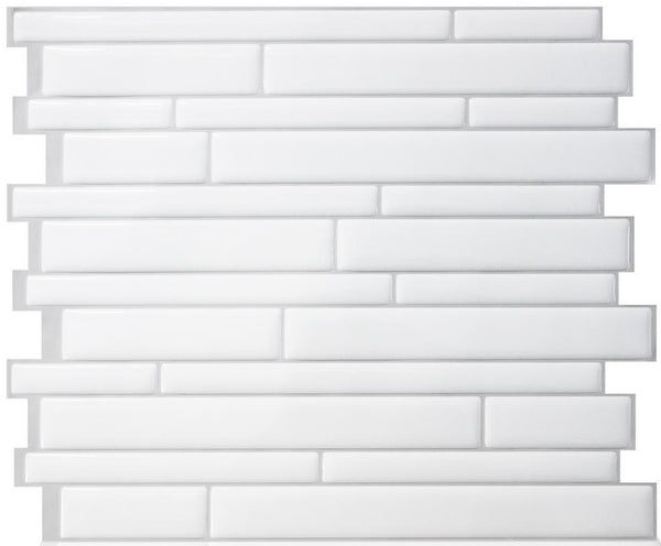 Smart Tiles SM1083-1 Milano Peel & Stick Decorative Wall Tile, Blanco