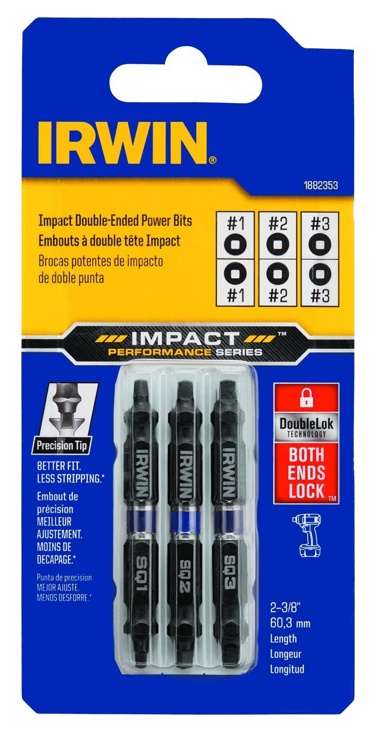 Irwin 1882353 Double-Ended Impact Bit Set, Steel, 3-Piece