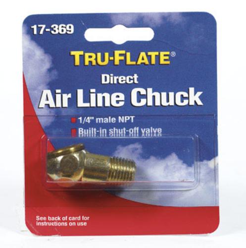 Tru-Flate 17369 Air Chuck Male 1/4"Bras