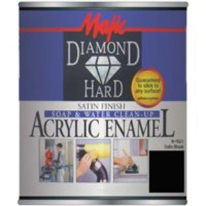 Majic 8-1521-4 Satin Interior/Exterior Latex Paint, Black, 1/2 Pint