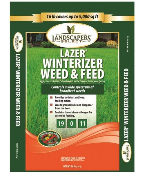 Landscaper Select 902732 Lazer Winterizer Weed & Feed, 19-0-11, 5,000 Sq Ft