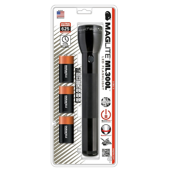 Maglite ML300L-T3DX6 Full Size LED Flashlight, 11-3/4 Inch