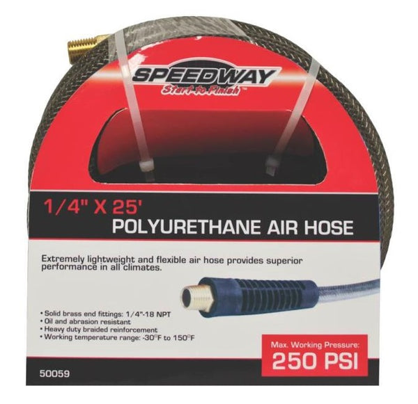 Speedway 50059 Polyurethane Air Hose, 1/4" x 25'