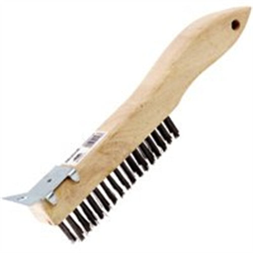 ProSource WB01416S Wire Brush With Scraper, Steel Bristle
