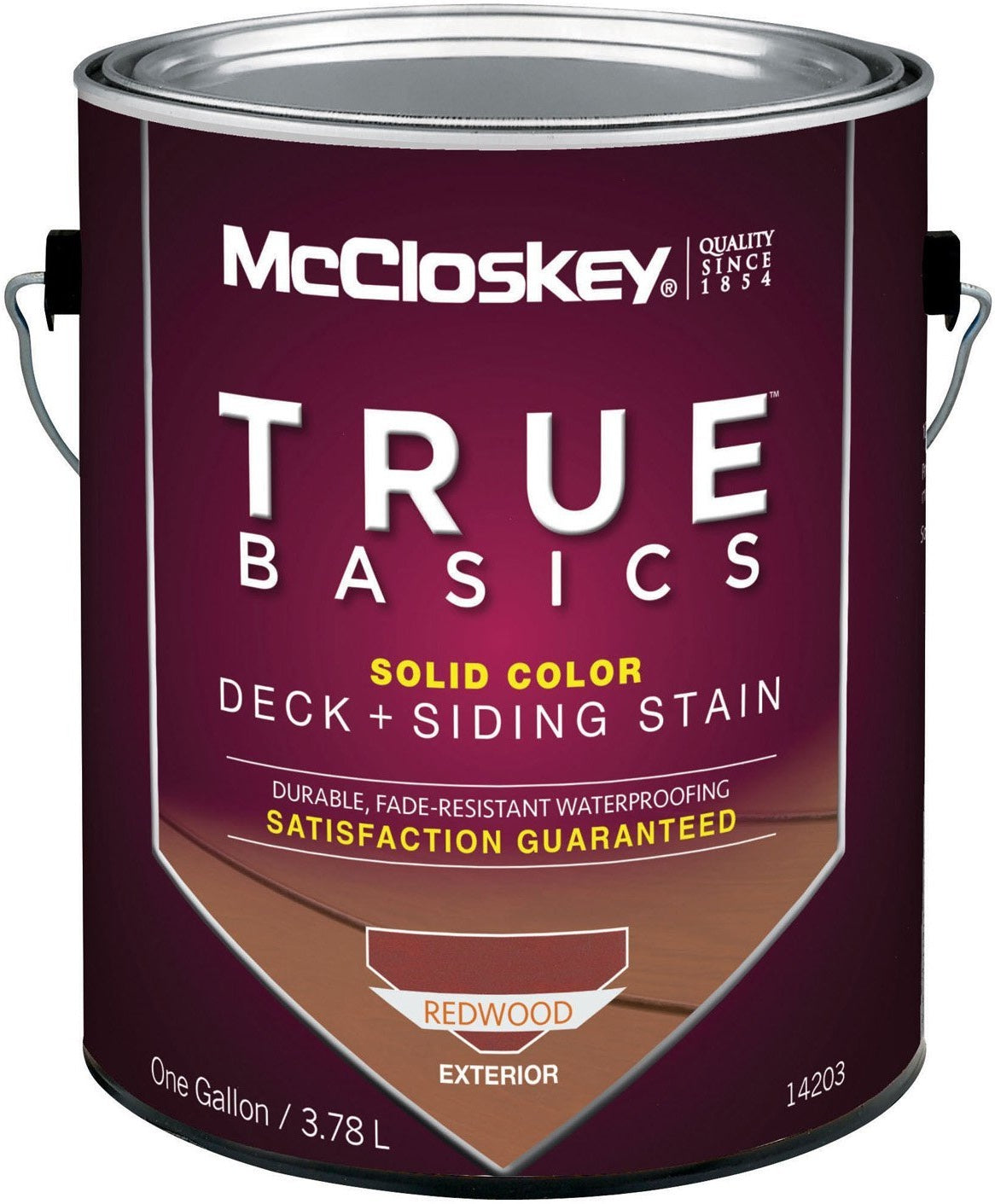 McCloskey 14203 True Basics Exterior Acrylic Deck & Siding Stain, Gallon, Redwood
