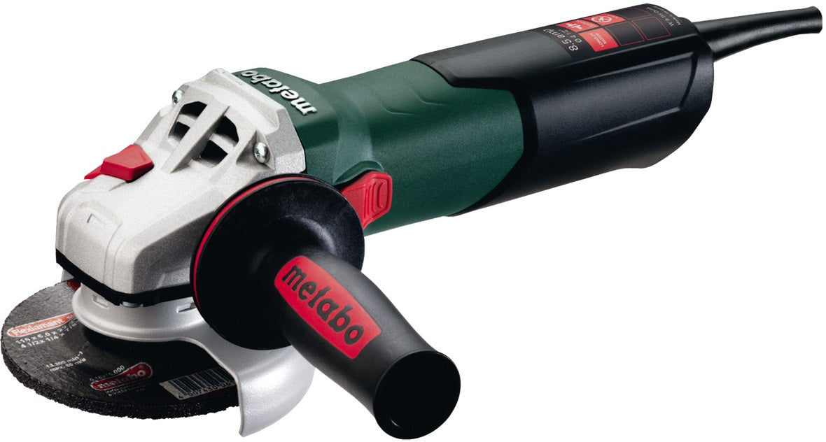 Metabo W9-115Q Angle Grinder with Lock-On Sliding Switch, 8.5 Amp