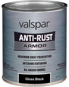 Valspar 044.0021824.005 Gloss Black Anti-rust Enamel, Quart