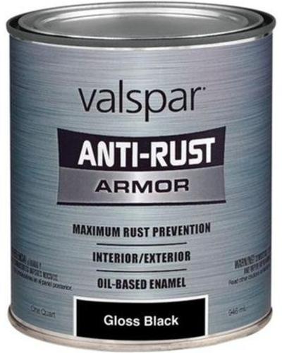 Valspar 044.0021824.005 Gloss Black Anti-rust Enamel, Quart