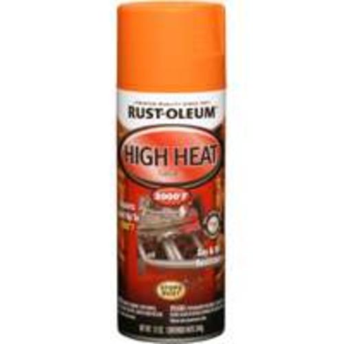 Rust-Oleum 248905 High Heat Spray Paint 12 Oz, Flat Orange