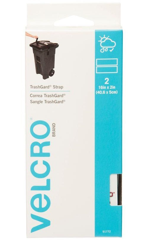 Velcro 91772 Trashgard Straps, 16" x 2", Black