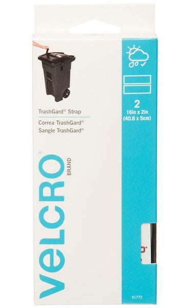 Velcro 91772 Trashgard Straps, 16" x 2", Black